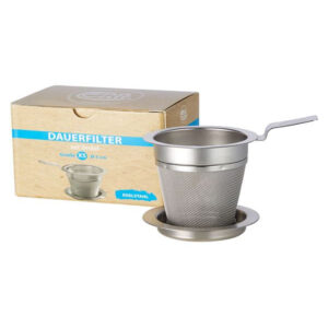 Stainless Steel Strainer with handle and rest for tea